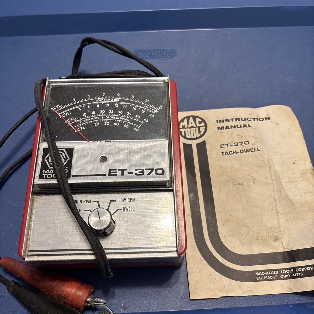 Matco Tools ET-370 Tach Dwell Meter Vintage Automotive Tester w Manual Untested